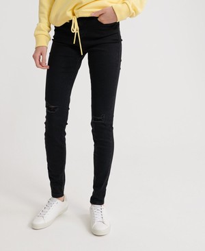 Superdry Sophia High Waist Skinny Női Farmer Fekete | XYBLC8256